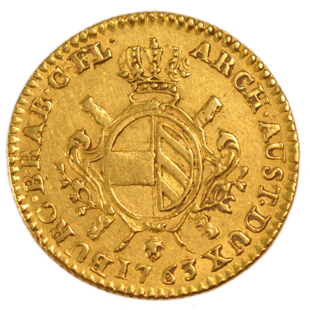 Belgio, 1 Sovereign, 1763, Anvers, BB+, Oro, KM:24