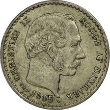 Coin, Denmark, Christian IX, 10 Öre, 1905, Copenhagen, EF(40-45), Silver