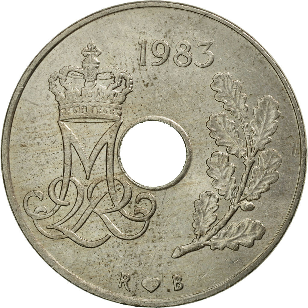 Monnaie, Danemark, Margrethe II, 25 Öre, 1983, Copenhagen, TTB, Copper-nickel