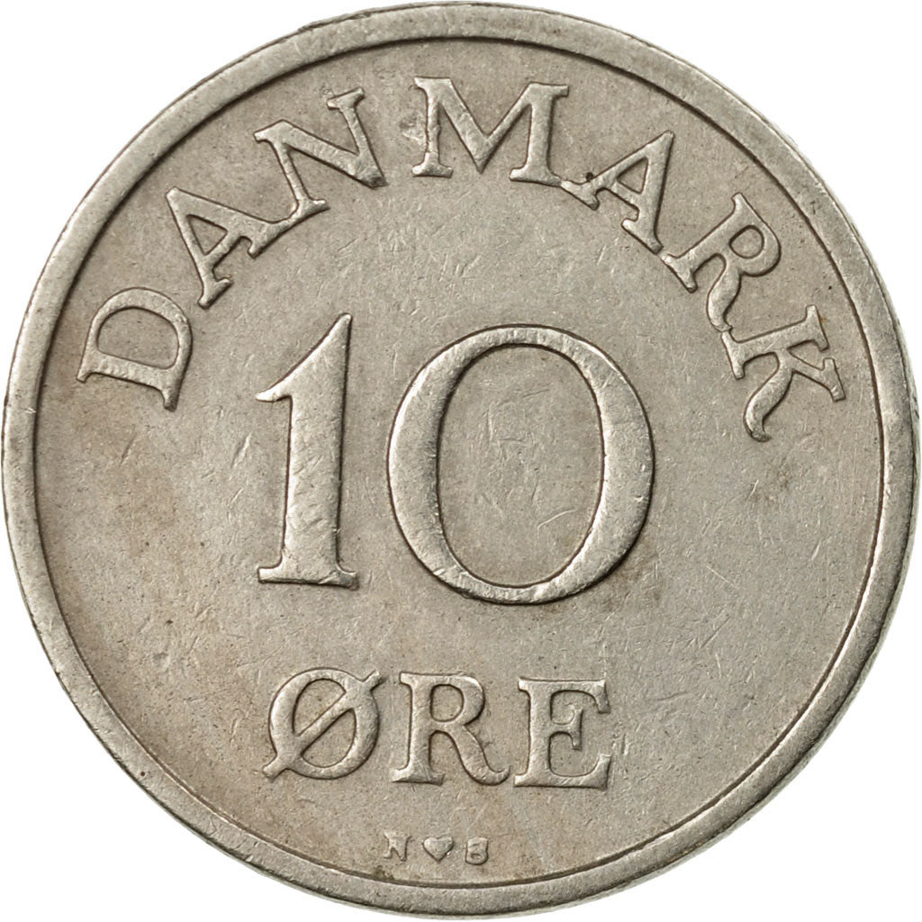 Coin, Denmark, Frederik IX, 10 Öre, 1948, Copenhagen, EF(40-45), Copper-nickel