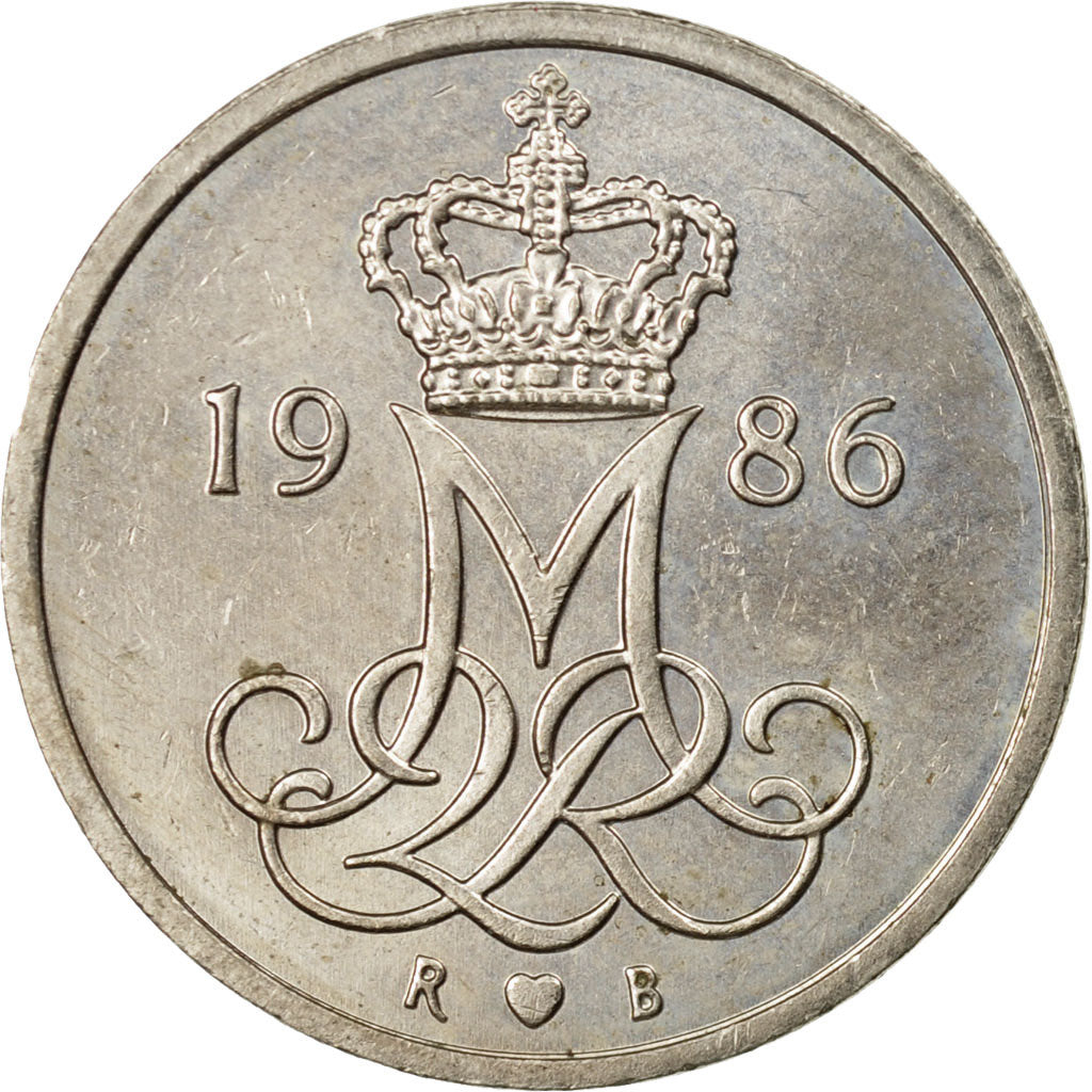 Coin, Denmark, Margrethe II, 10 Öre, 1986, Copenhagen, EF(40-45)