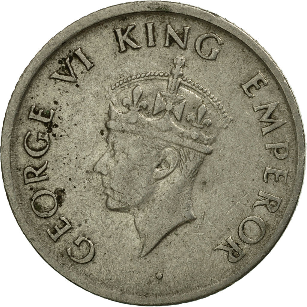Münze, INDIA-BRITISH, George VI, 1/4 Rupee, 1946, SS, Nickel, KM:548