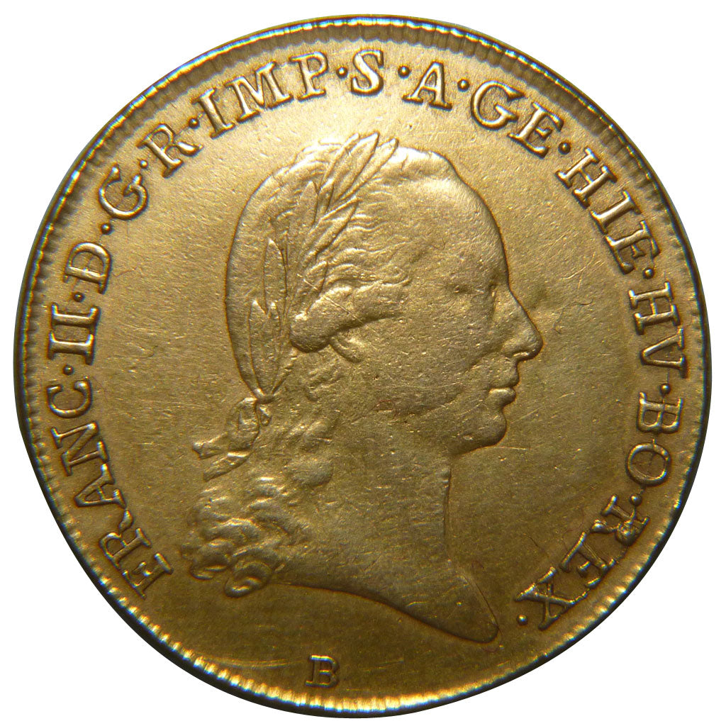 Belgium, Double Souverain d'or, 1796, KM #64, AU(50-53), Gold, 11.00