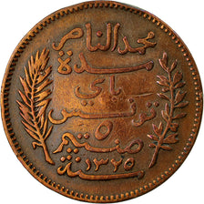 Coin, Tunisia, Muhammad al-Nasir Bey, 5 Centimes, 1907, Paris, EF(40-45)