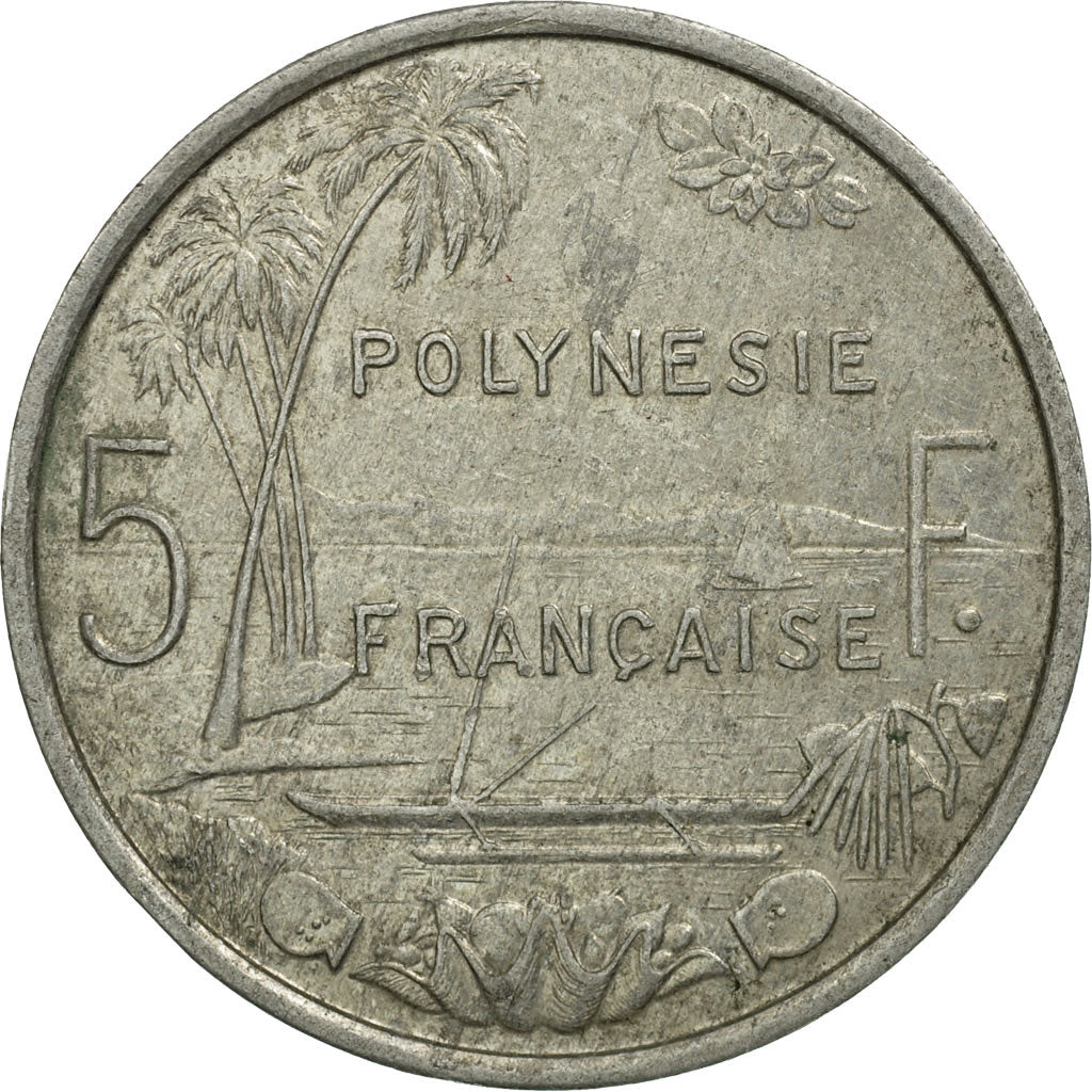 Coin, French Polynesia, 5 Francs, 1987, Paris, VF(20-25), Aluminum, KM:12