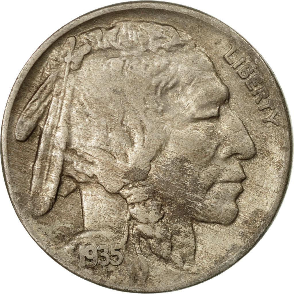 Moneta, Stati Uniti, Buffalo Nickel, 5 Cents, 1935, U.S. Mint, Philadelphia, B+