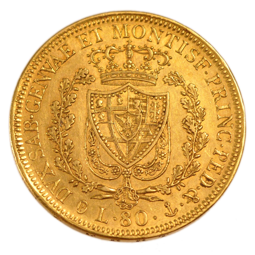 Italia, 80 Lires, 1830, Gênes, SPL-, Oro, KM:C 108.2