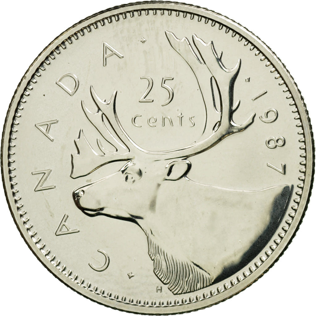 Coin, Canada, Elizabeth II, 25 Cents, 1987, Royal Canadian Mint, Ottawa