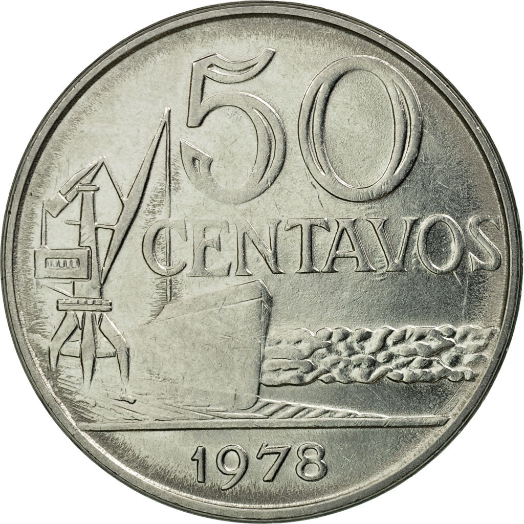 Coin, Brazil, 50 Centavos, 1978, AU(50-53), Stainless Steel, KM:580b