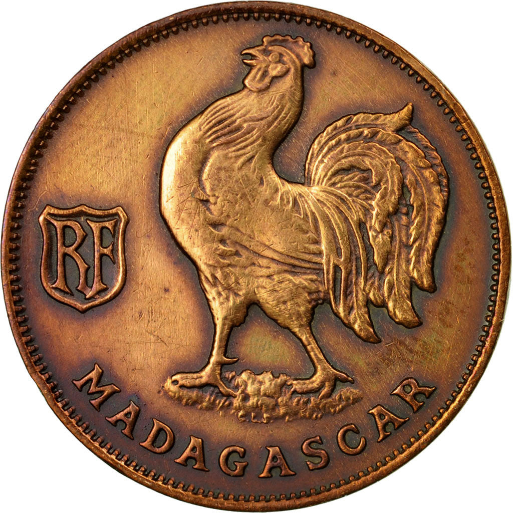Coin, Madagascar, Franc, 1943, Pretoria, AU(55-58), Bronze, KM:2