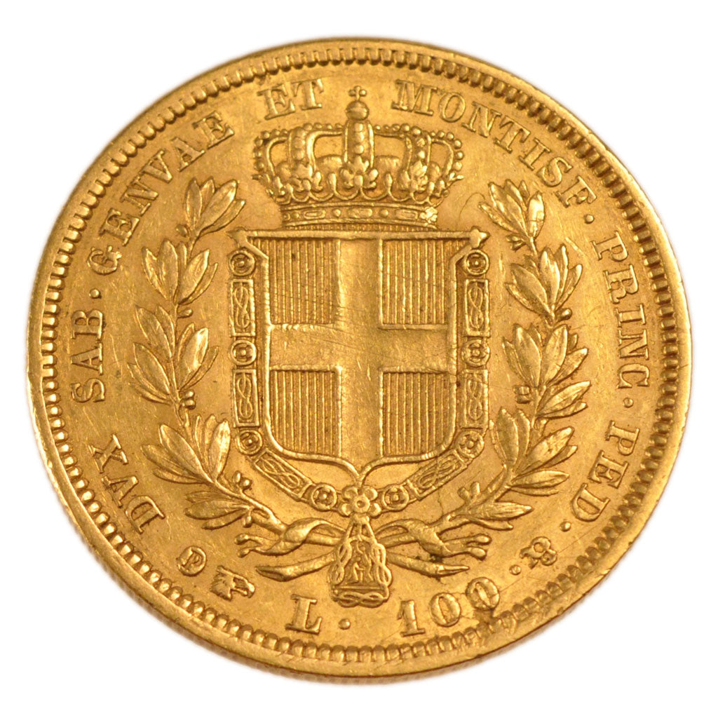 Italy, 100 Lire, 1834, Turin, KM #C 117.2, AU(50-53), Gold, 32.10
