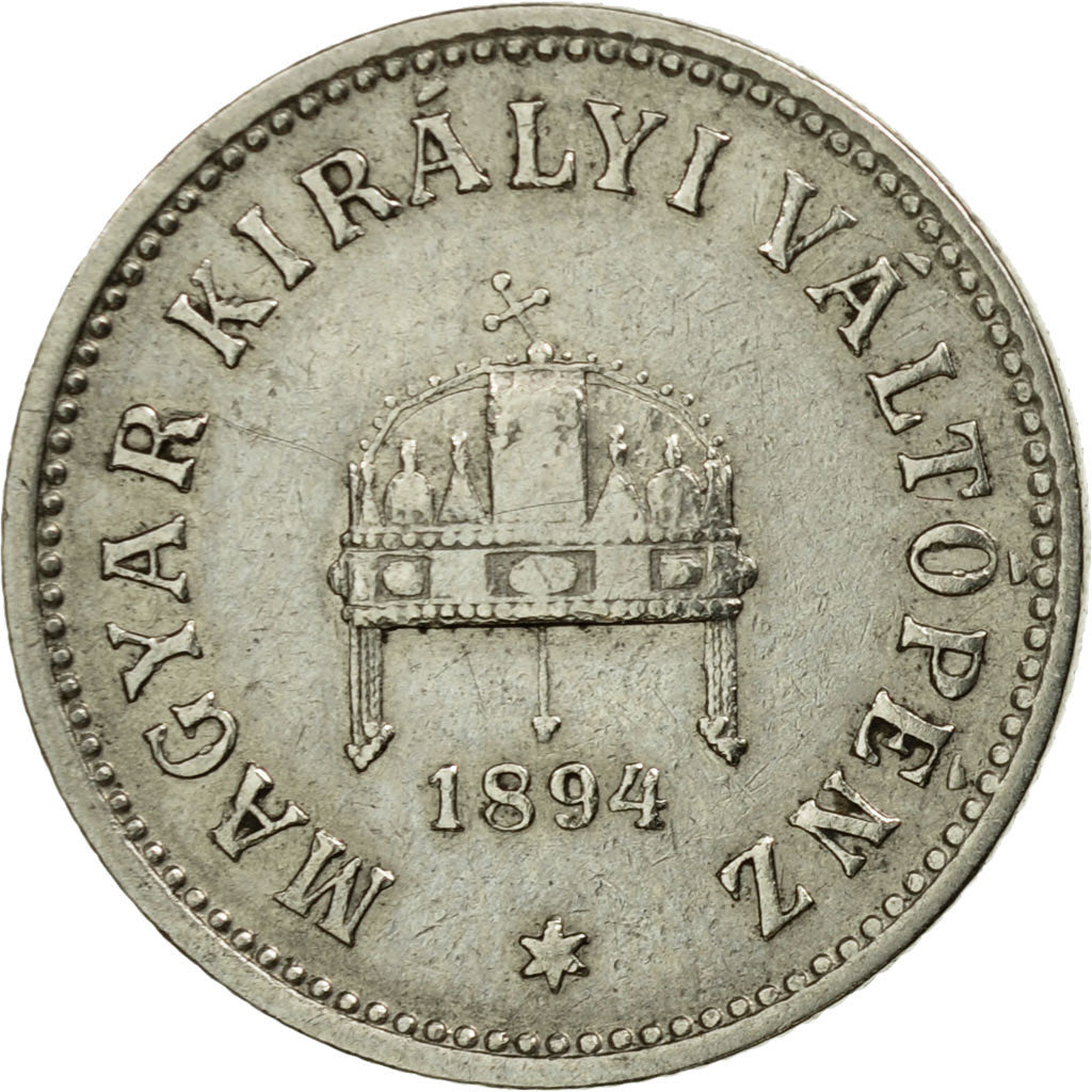 Coin, Hungary, Franz Joseph I, 10 Filler, 1894, Kormoczbanya, EF(40-45), Nickel