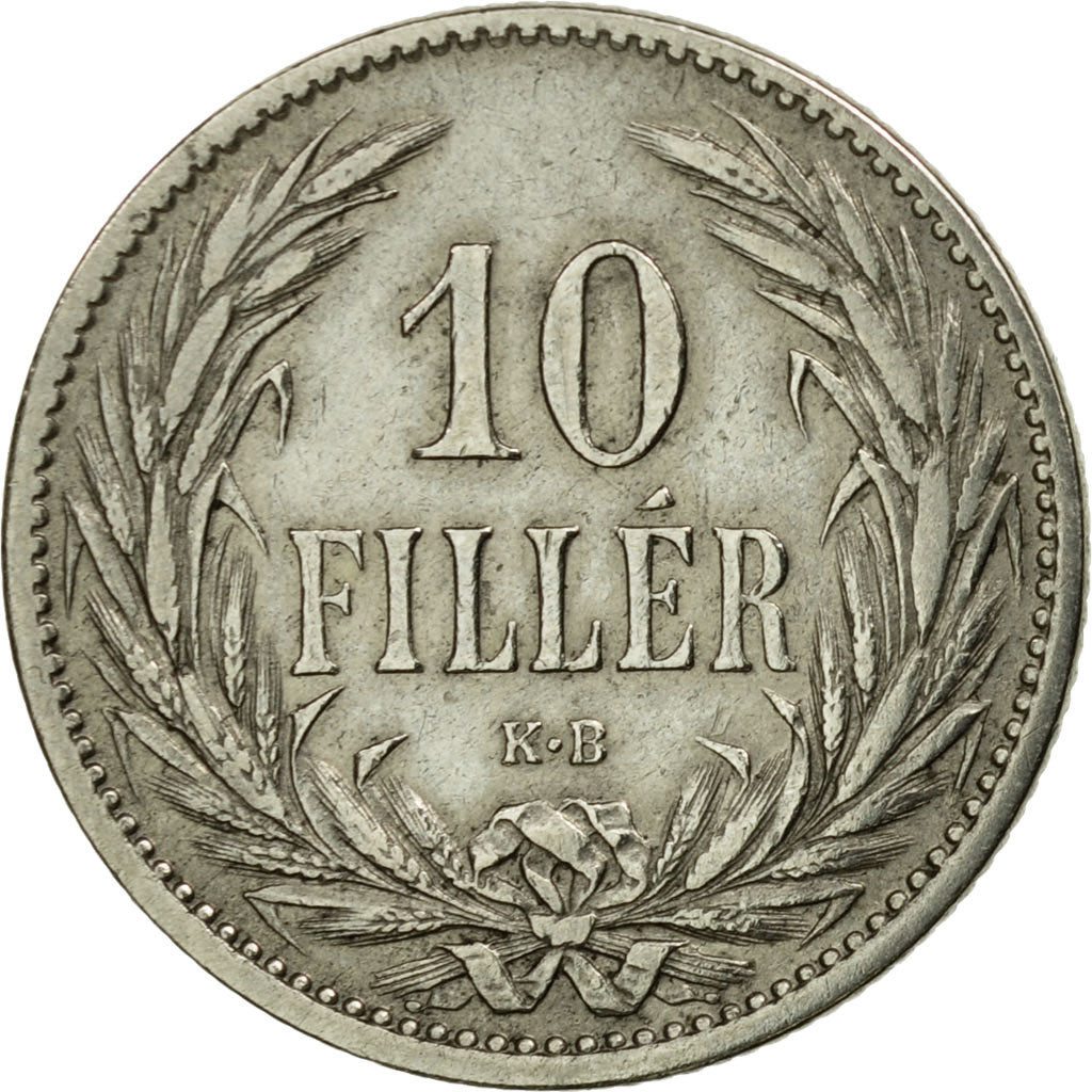 Coin, Hungary, Franz Joseph I, 10 Filler, 1894, Kormoczbanya, EF(40-45), Nickel