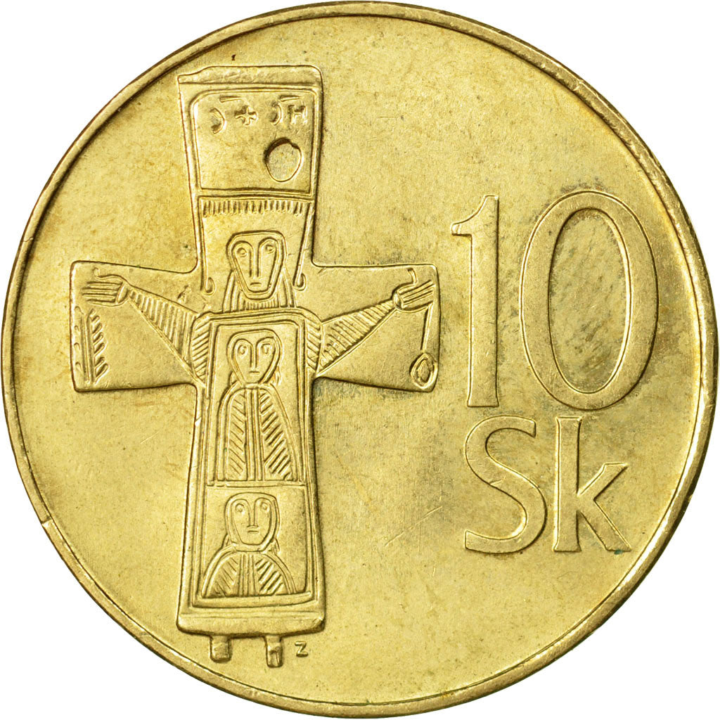 Coin, Slovakia, 10 Koruna, 1994, VF(30-35), Aluminum-Bronze, KM:11
