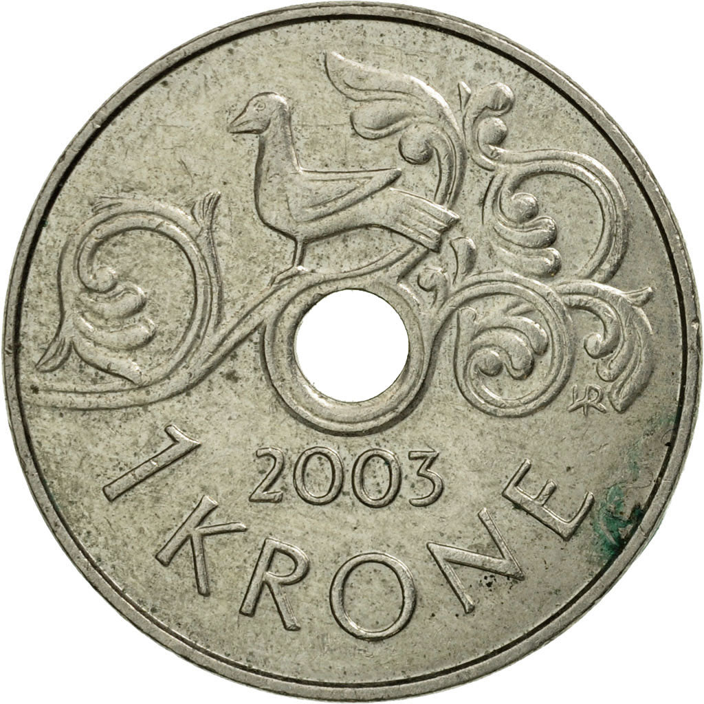 Moneta, Norwegia, Harald V, Krone, 2003, EF(40-45), Miedź-Nikiel, KM:462