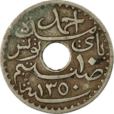 Coin, Tunisia, Ahmad Pasha Bey, 10 Centimes, 1931, Paris, VF(20-25)