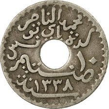 Coin, Tunisia, Muhammad al-Nasir Bey, 10 Centimes, 1920, Paris, VF(30-35)