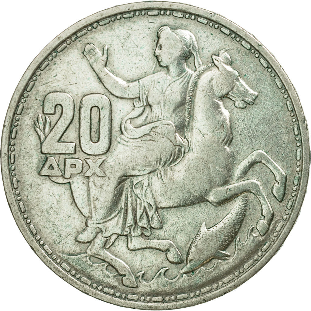 Coin, Greece, Paul I, 20 Drachmai, 1960, EF(40-45), Silver, KM:85
