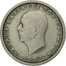 Moneta, Grecia, Paul I, 20 Drachmai, 1957, MB+, Argento, KM:85