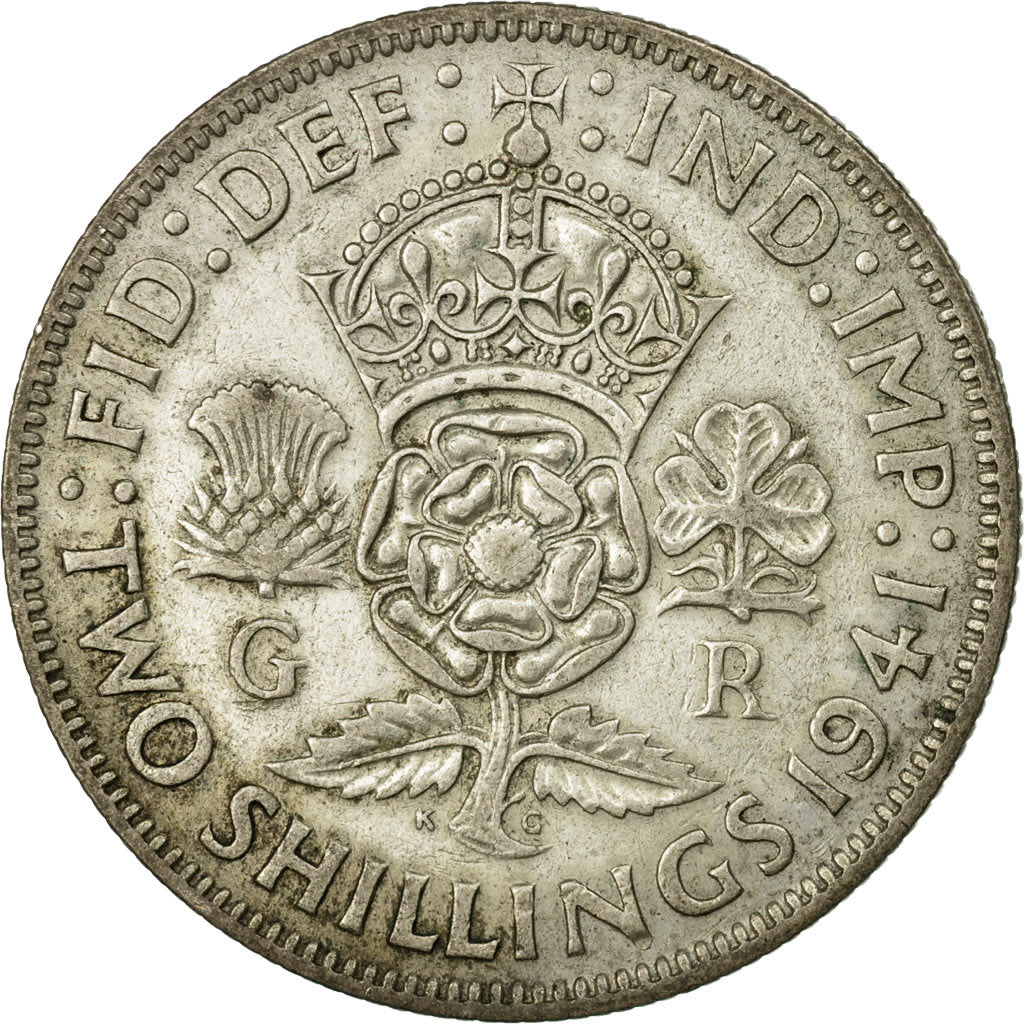 Coin, Great Britain, George VI, Florin, Two Shillings, 1941, VF(20-25), Silver