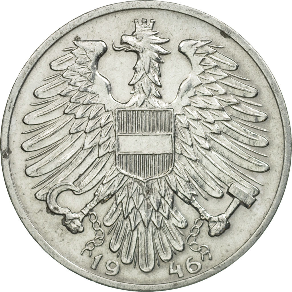 Coin, Austria, Schilling, 1946, MS(63), Aluminum, KM:2871