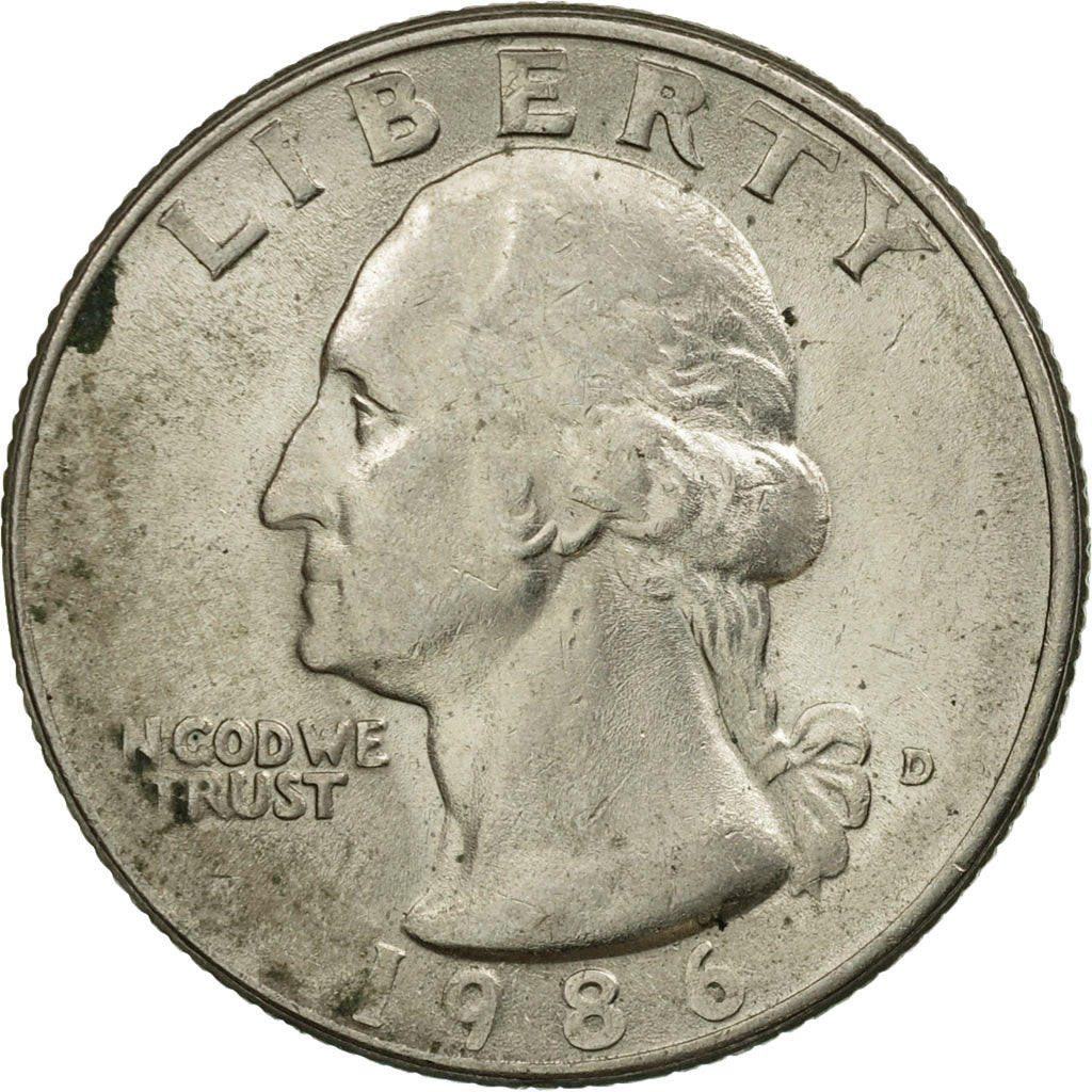 Monnaie, États-Unis, Washington Quarter, Quarter, 1986, U.S. Mint, Denver, TB