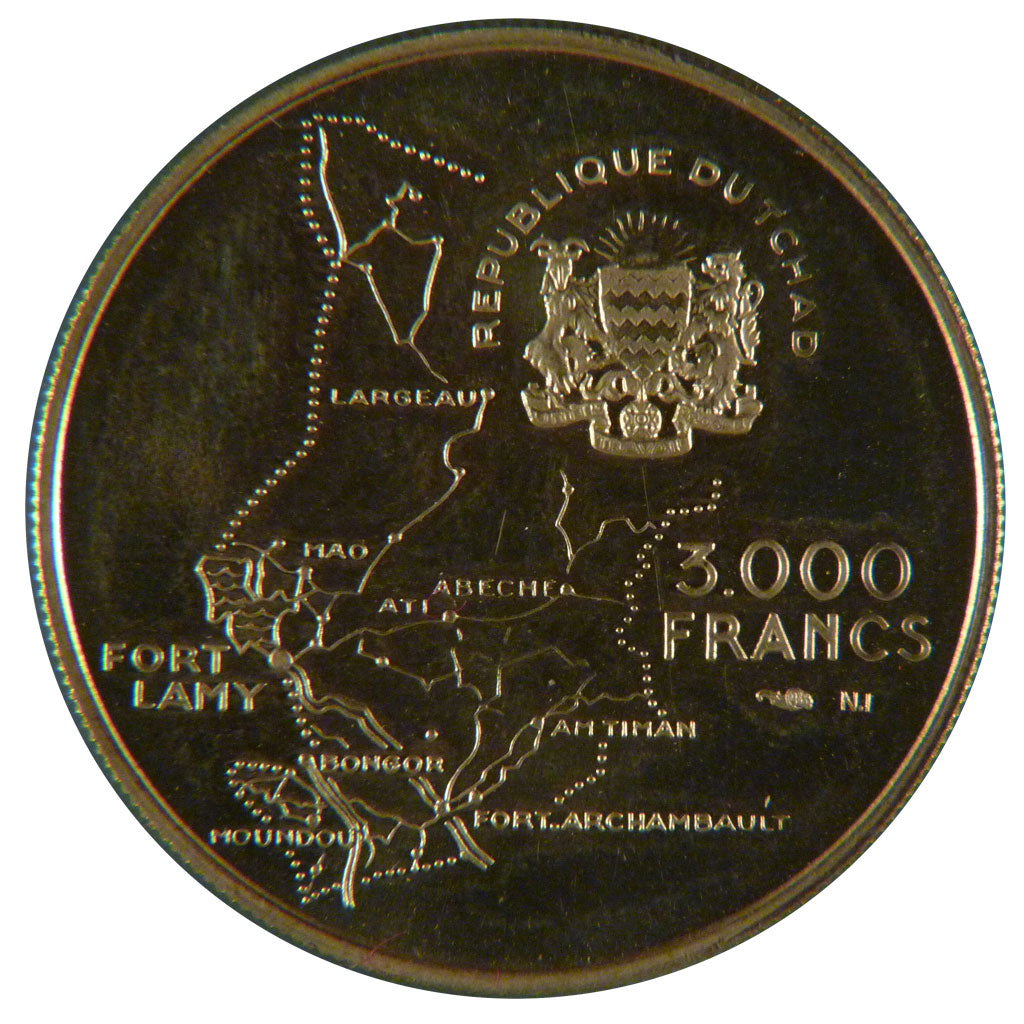 Chad, 3000 Francs, 1940, KM #9, MS(65-70), Gold, 10.50