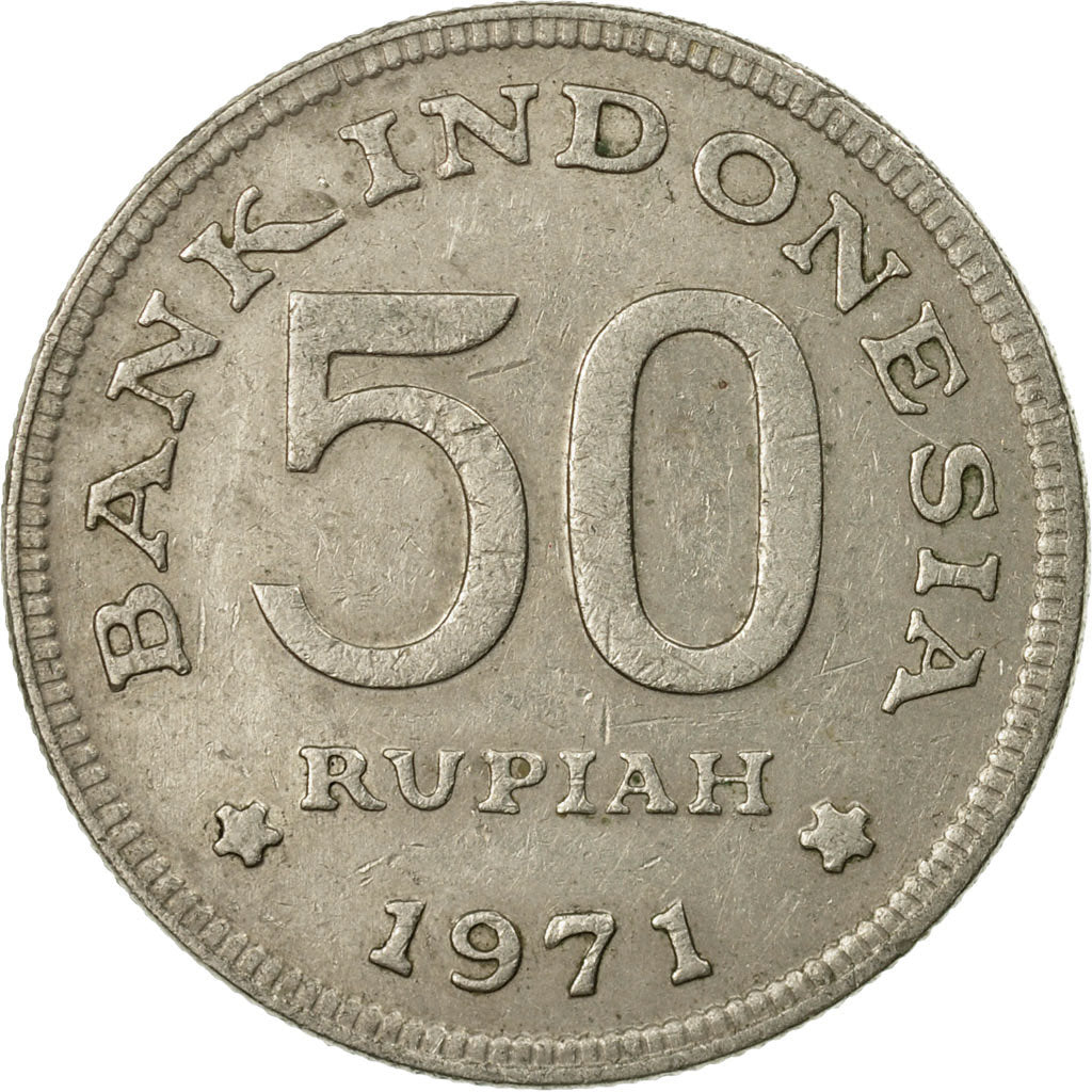 Coin, Indonesia, 50 Rupiah, 1971, EF(40-45), Copper-nickel, KM:35
