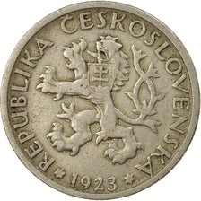 Coin, Czechoslovakia, Koruna, 1923, EF(40-45), Copper-nickel, KM:4
