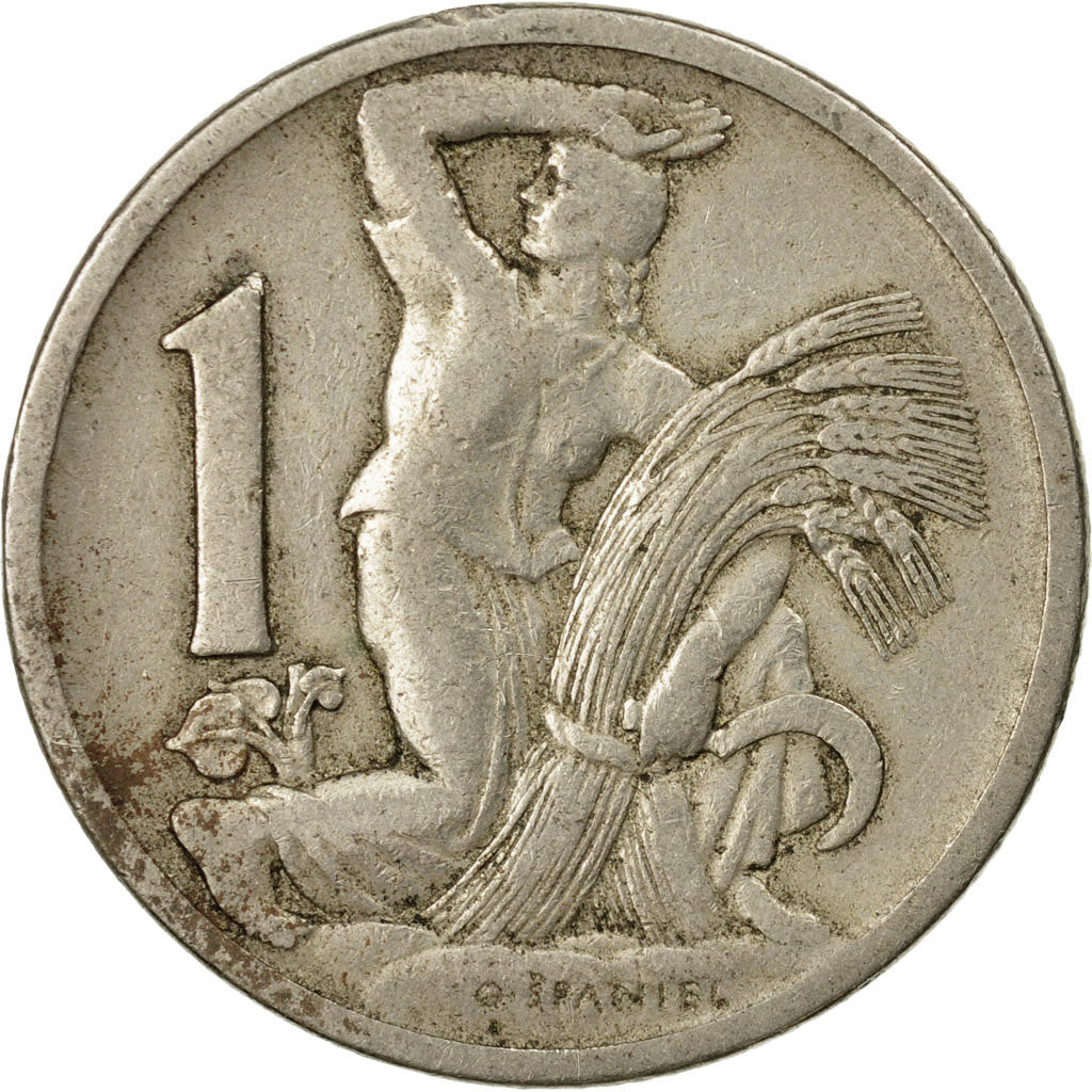Coin, Czechoslovakia, Koruna, 1923, EF(40-45), Copper-nickel, KM:4