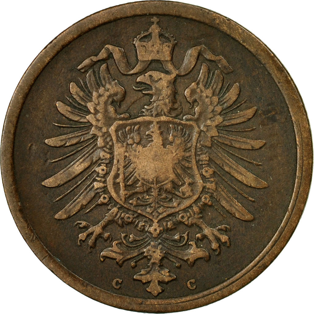 Coin, GERMANY - EMPIRE, Wilhelm I, 2 Pfennig, 1876, Frankfurt, EF(40-45)