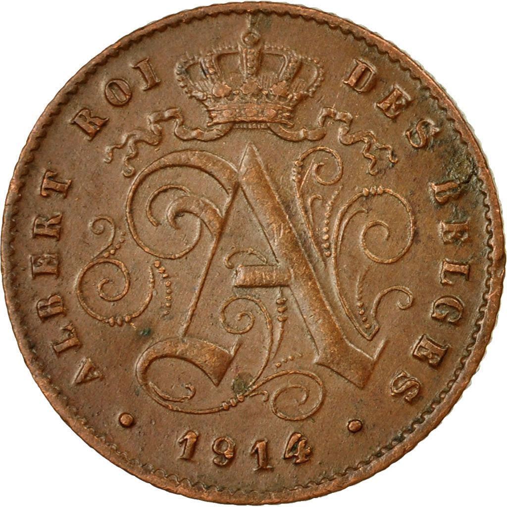 Coin, Belgium, Centime, 1914, AU(55-58), Copper, KM:76