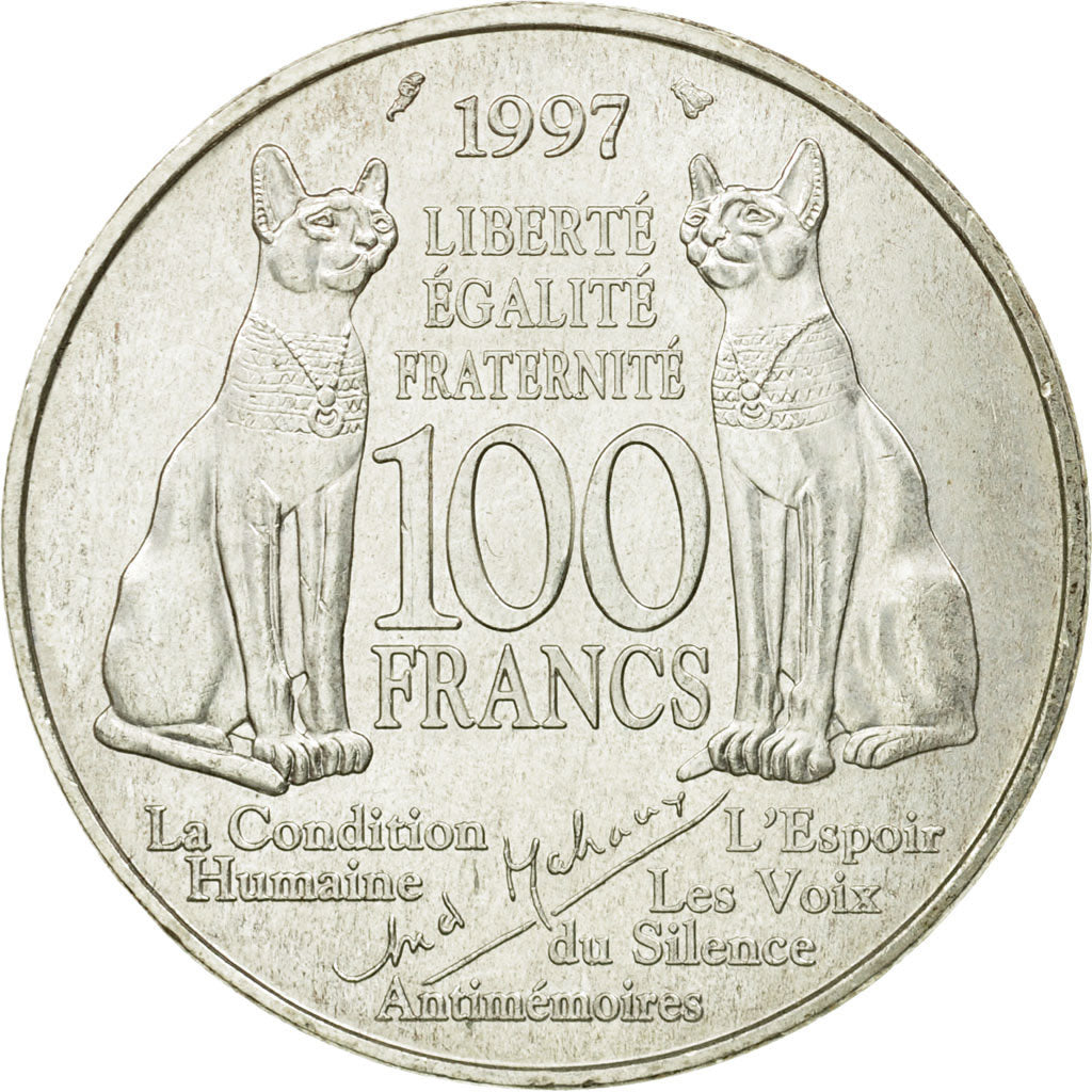 Coin, France, André Malraux, 100 Francs, 1997, Paris, MS(63), Silver, KM:1188