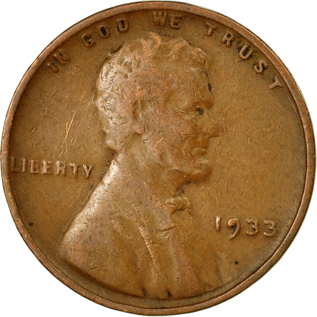 Moneta, Stati Uniti, Lincoln Cent, Cent, 1933, U.S. Mint, Philadelphia, BB