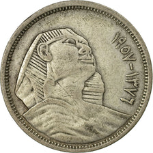 Coin, Egypt, 5 Piastres, 1957/AH1376, VF(30-35), Silver, KM:382