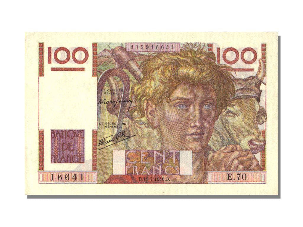 Banknote, France, 100 Francs, 100 F 1945-1954 ''Jeune Paysan'', 1946