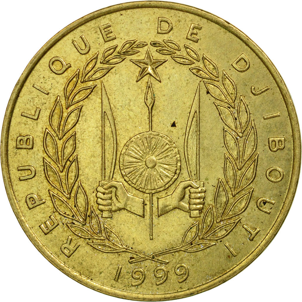 Munten, Djibouti, 20 Francs, 1999, Paris, ZF+, Aluminum-Bronze, KM:24