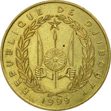 Coin, Djibouti, 20 Francs, 1999, Paris, AU(50-53), Aluminum-Bronze, KM:24