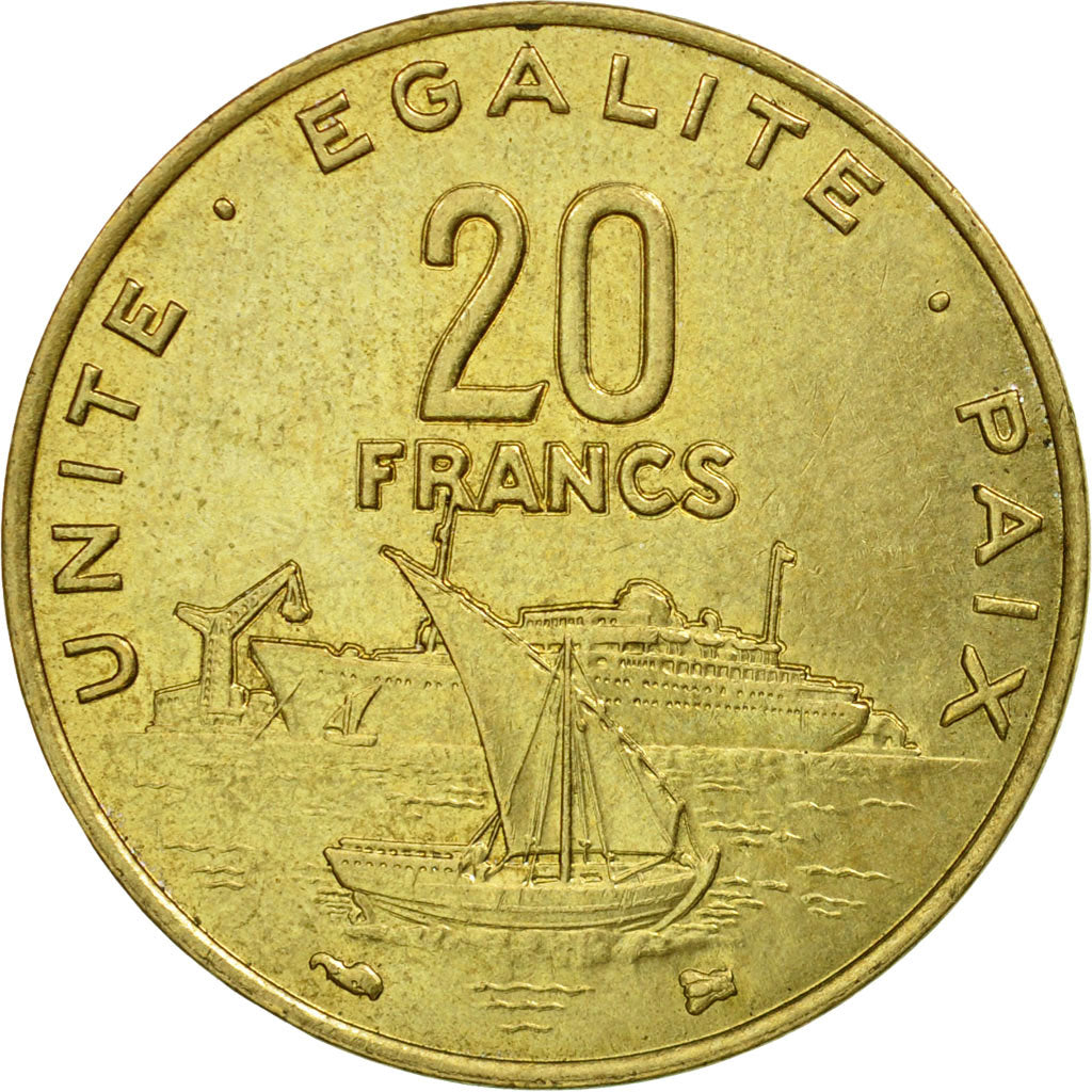 Munten, Djibouti, 20 Francs, 1999, Paris, ZF+, Aluminum-Bronze, KM:24