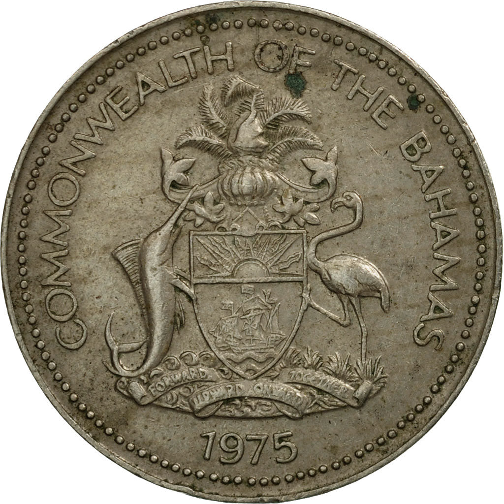 Coin, Bahamas, Elizabeth II, 5 Cents, 1975, Franklin Mint, VF(30-35)