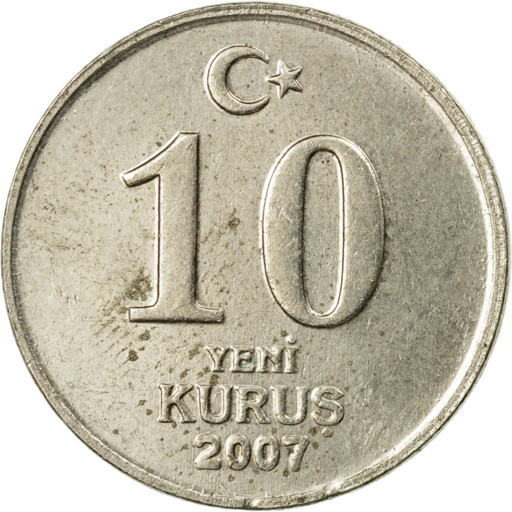 Moneta, Turchia, 10 New Kurus, 2007, Istanbul, BB, Rame-nichel-zinco, KM:1166
