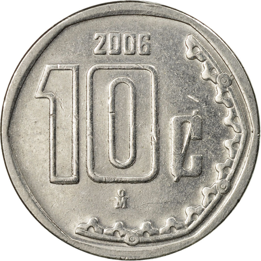 Münze, Mexiko, 10 Centavos, 2006, Mexico City, SS+, Stainless Steel, KM:547