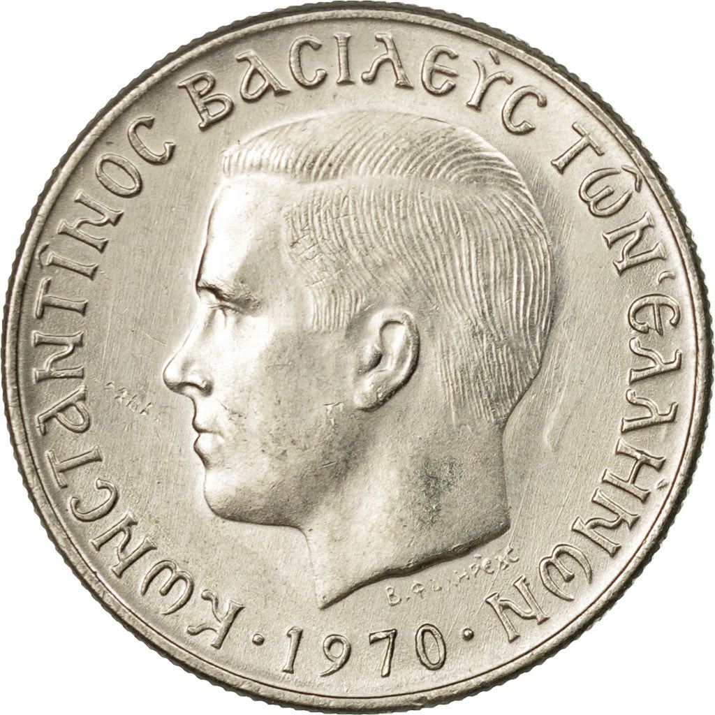 Coin, Greece, Constantine II, Drachma, 1970, AU(50-53), Copper-nickel, KM:89