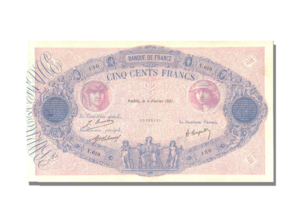 Billet, France, 500 Francs, 500 F 1888-1940 ''Bleu et Rose'', 1921, 1921-02-04