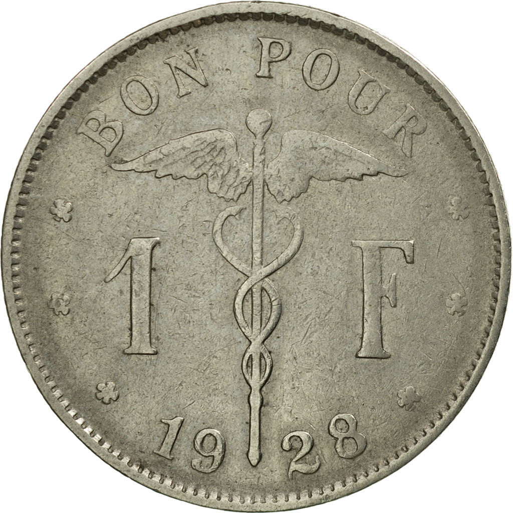 Moneta, Belgio, Franc, 1928, BB+, Nichel, KM:89