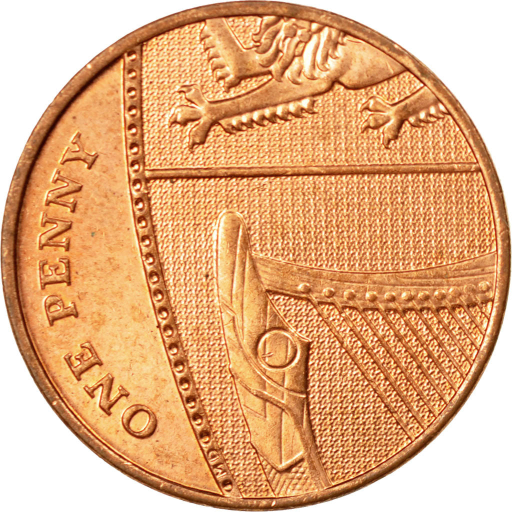Coin, Great Britain, Elizabeth II, Penny, 2011, AU(50-53), Copper Plated Steel