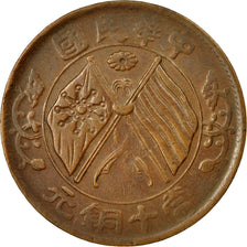 Coin, CHINA, REPUBLIC OF, 10 Cash, 10 Wen, undated (1920), AU(55-58), Copper
