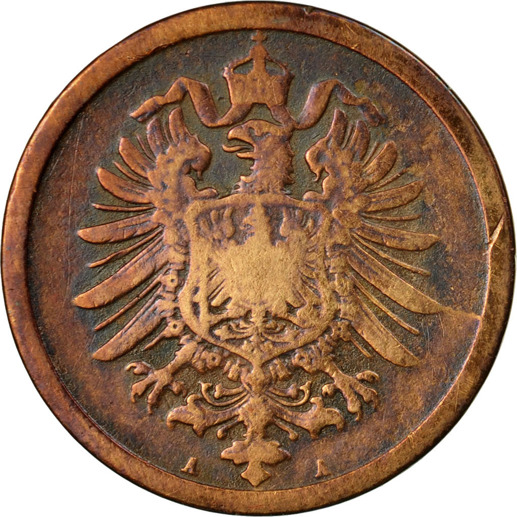Moneta, GERMANIA - IMPERO, Wilhelm I, 2 Pfennig, 1874, Berlin, MB+, Rame, KM:2