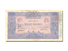 Francia, 1000 Francs, 1 000 F 1889-1926 ''Bleu et Rose'', 1915, KM:67g, 1915-...