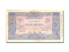 France, 1000 Francs, 1 000 F 1889-1926 ''Bleu et Rose'', 1921, KM #67i,...